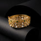 Polki Emerald Engraved Gold Cuff Bracelet