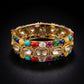Navratna Polki Diamond Wide Gold Bracelet