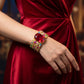 Ruby Solitaire Multi-Gem Floral Bracelet