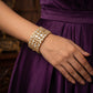 Diamond Wide Gold Cuff Bracelet