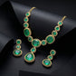 Emerald Cushion Diamond Halo Jewellery Set