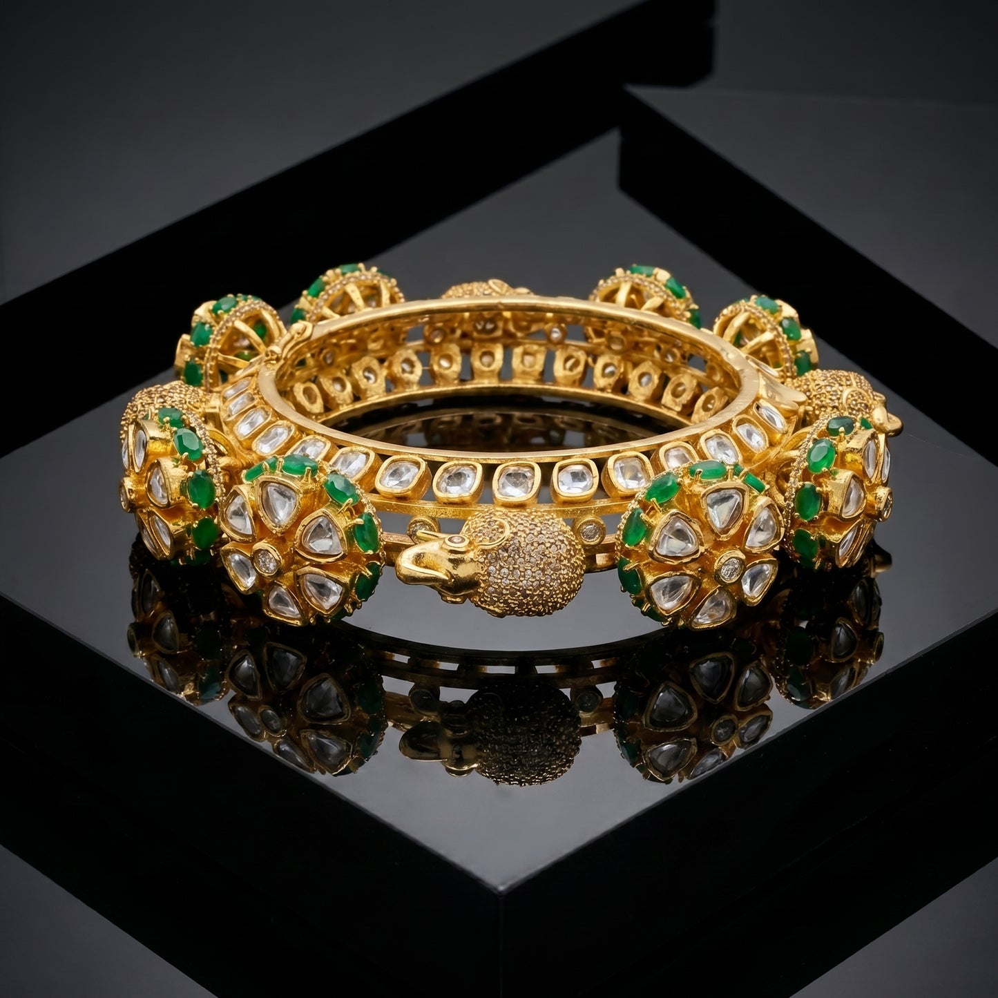Emerald Polki Goat Gold Bracelet