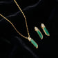Mint Crystal Point Diamond Gold Twist Chain Set
