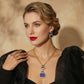 Tanzanite Sapphire Polki Diamond Pendant Set