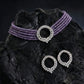 Amethyst Bead Diamond Wreath Choker Set