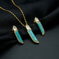 Amazonite Tusk Diamond Gold Twist Set