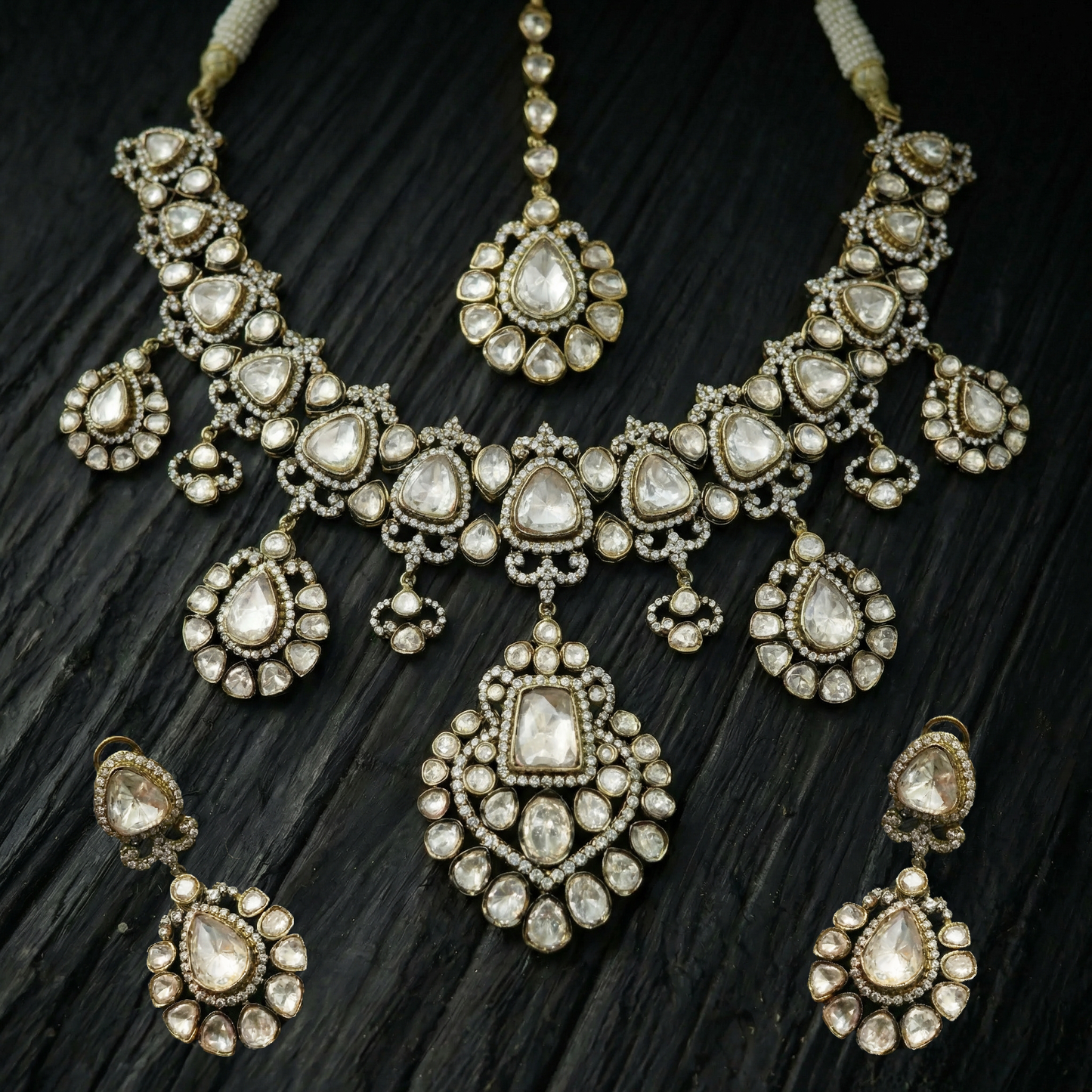 Polki Diamond Victorian Bridal Jewellery Set