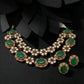 Emerald Polki Double Strand Bridal Set