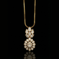 Diamond Polki Double Lotus Pendant Chain Necklace