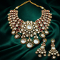 Goldplating Set Necklace and Earrings in Ruby