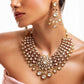 Goldplating Set Necklace and Earrings in Ruby