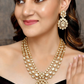 22 C GOLD PLATING Triple-Layered Polki Long Necklace