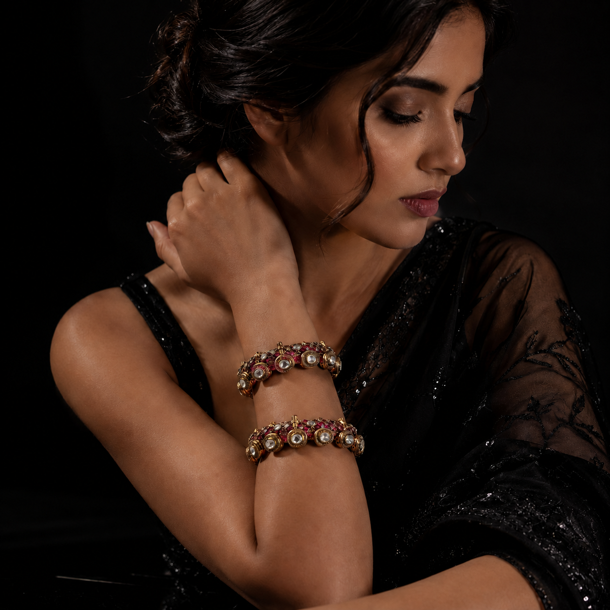 Crimson Crown Artisan Bangles