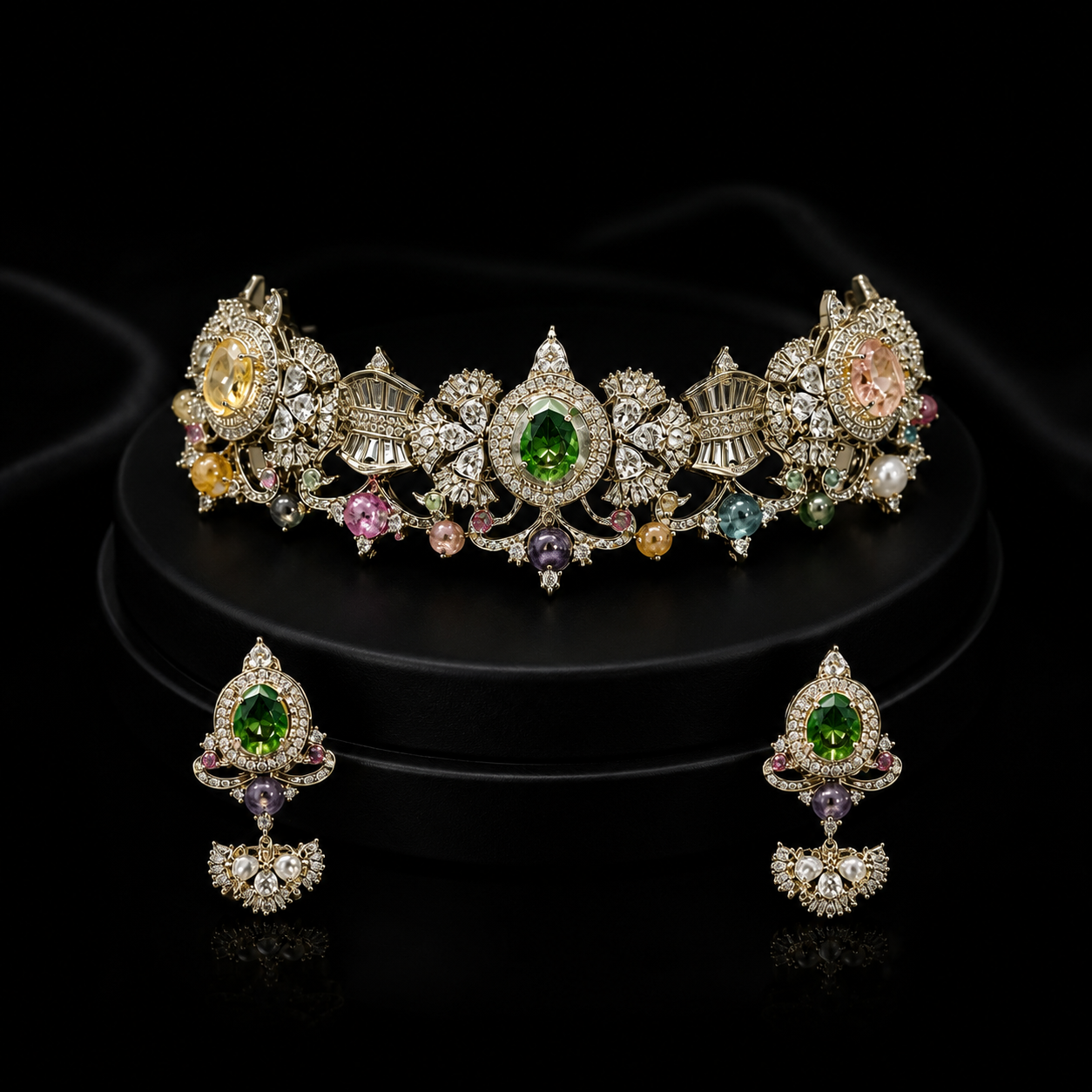 Queen's Emerald Statement Crown Set
